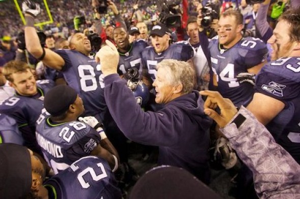 Seahawks celebrate win over Saints