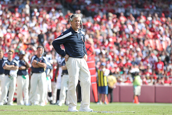 Pete Carroll in the 2011 opener in SF