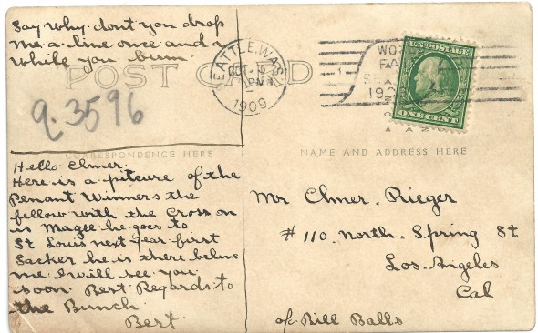 Tealy RaymondPostcardBack